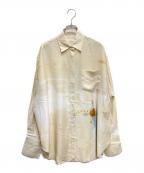 JSELFジゼルフ）の古着「Print silk shirt-薫-」｜ベージュ