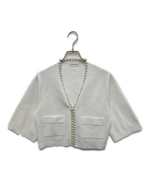 ESTNATION（エストネーション）ESTNATION (エストネーション) パールストリング ニットボレロ ホワイト サイズ:Freeの古着・服飾アイテム
