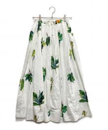 CADUNE（カデュネ）の古着「グリーンコットンスカート」｜ホワイト