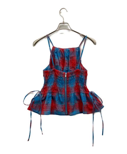 MAISON SPECIAL（メゾンスペシャル）MAISON SPECIAL (メゾンスペシャル) Checked Shirring Bustier ブルー サイズ:FREEの古着・服飾アイテム
