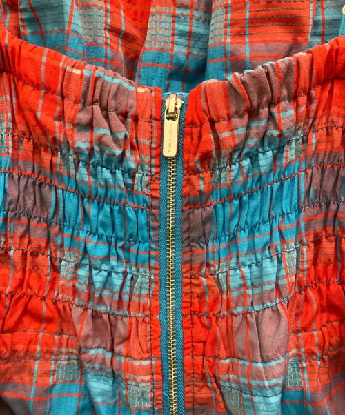 MAISON SPECIAL（メゾンスペシャル）MAISON SPECIAL (メゾンスペシャル) Checked Shirring Bustier ブルー サイズ:FREEの古着・服飾アイテム