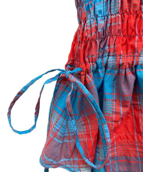 MAISON SPECIAL（メゾンスペシャル）MAISON SPECIAL (メゾンスペシャル) Checked Shirring Bustier ブルー サイズ:FREEの古着・服飾アイテム