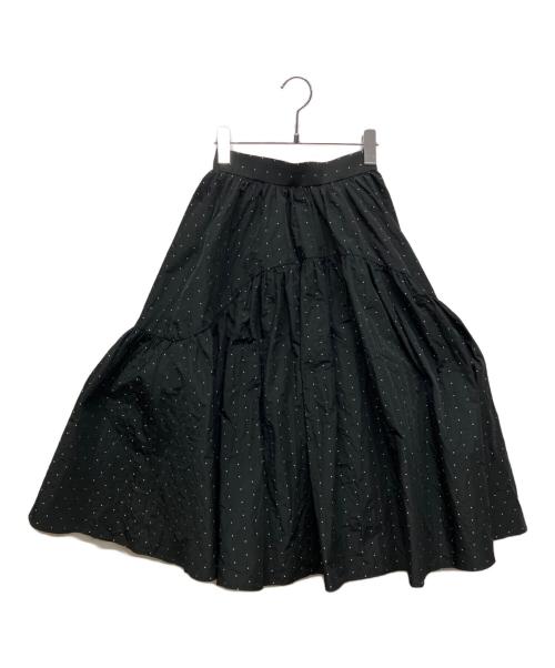 hitomi（ヒトミ）hitomi (ヒトミ) memory dot jacquard skirt ブラック サイズ:XSの古着・服飾アイテム