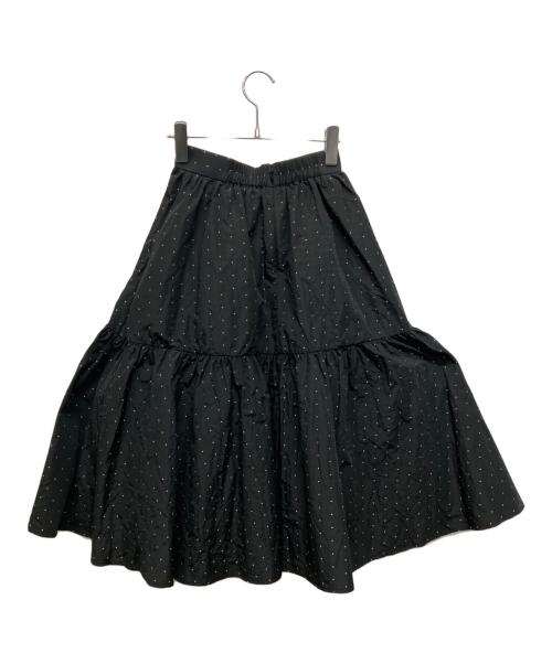 hitomi（ヒトミ）hitomi (ヒトミ) memory dot jacquard skirt ブラック サイズ:XSの古着・服飾アイテム