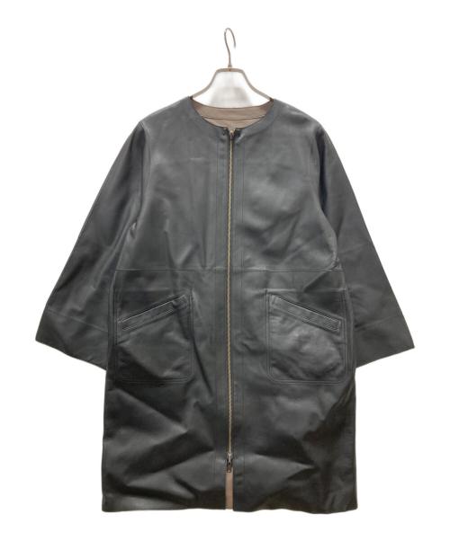 MOTOMACHI Zelal（モトマチゼラール）MOTOMACHI Zelal (モトマチゼラール) リバーシブルレザーコート ブラック×グレー サイズ:9ARの古着・服飾アイテム