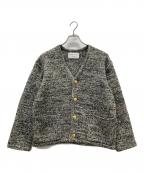 MACPHEEマカフィー）の古着「ウールナイロンツイード Vネックカーディガン」｜ネイビー