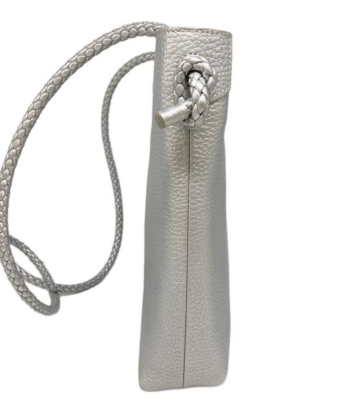 HIROFU（ヒロフ）HIROFU (ヒロフ) チェスタ レザーショルダーバッグ S 2WAY シルバー サイズ:-の古着・服飾アイテム