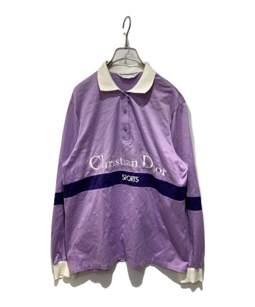 Christian Dior Sports（クリスチャン ディオールスポーツ）Christian Dior Sports (クリスチャン ディオールスポーツ) ラガーシャツ パープル サイズ:Ｌの古着・服飾アイテム