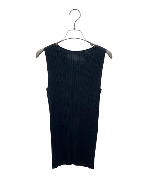 PLEATS PLEASE（プリーツプリーズ）PLEATS PLEASE (プリーツプリーズ) ノースリーブプリーツブラウス ブラック サイズ:3の古着・服飾アイテム
