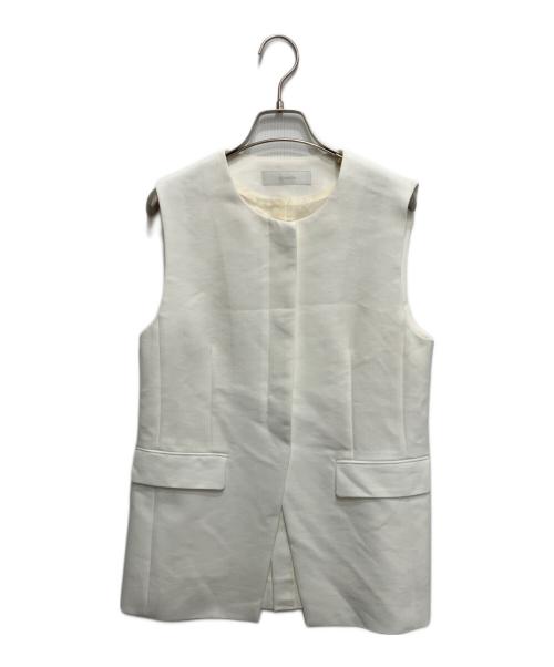 allureville（アルアバイル）allureville (アルアバイル) リネン混ジレ ホワイト サイズ:2の古着・服飾アイテム