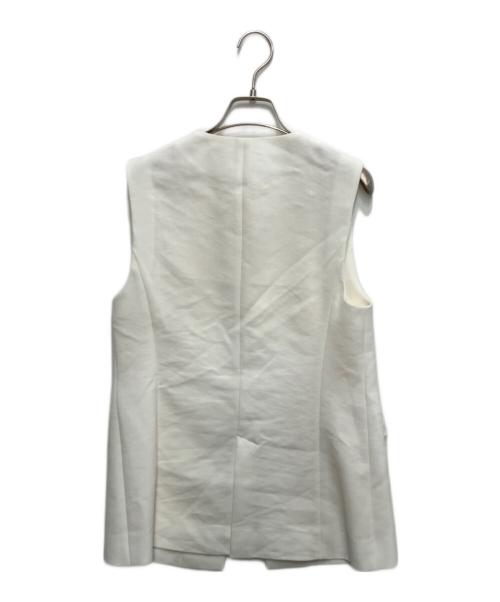 allureville（アルアバイル）allureville (アルアバイル) リネン混ジレ ホワイト サイズ:2の古着・服飾アイテム