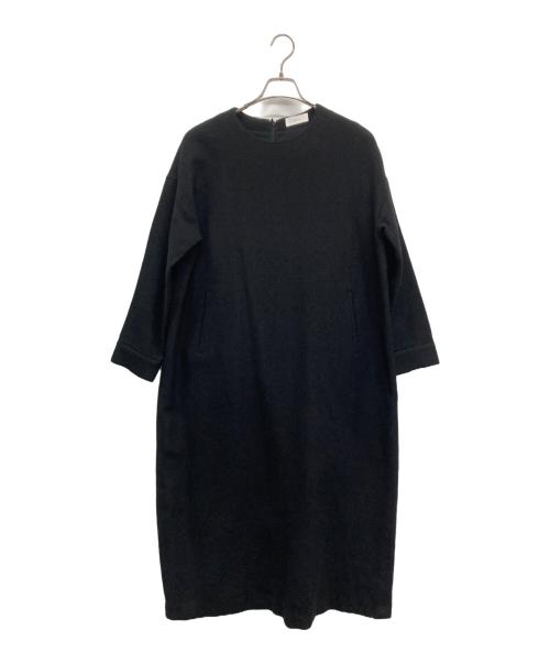 KAGURE（カグレ）KAGURE (カグレ) ウールサージワイドワンピース ブラック サイズ:SIZE　FREEの古着・服飾アイテム