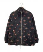 DAIRIKUダイリク）の古着「Flower Fleece Zipup Boulson」｜ブラック