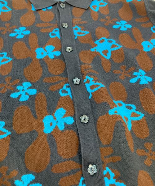 TTT MSW（ティー）TTT MSW (ティー) Flower camo knit polo ネイビー サイズ:Ｍの古着・服飾アイテム