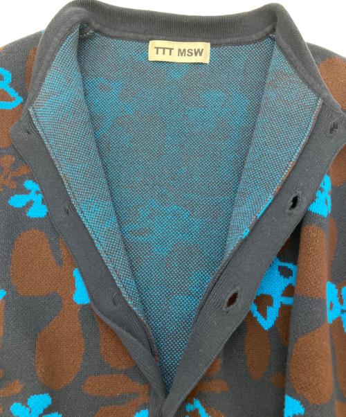 TTT MSW（ティー）TTT MSW (ティー) Flower camo knit polo ネイビー サイズ:Ｍの古着・服飾アイテム