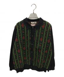 TTT MSW（ティー）の古着「Flower Jacquard Knit Cardigan」｜ブラック
