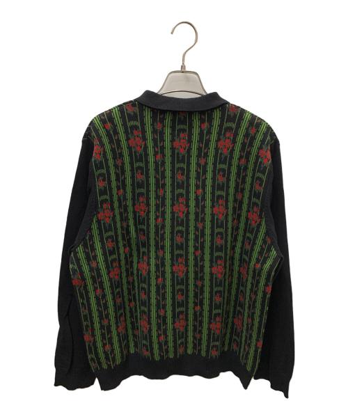 TTT MSW（ティー）TTT MSW (ティー) Flower Jacquard Knit Cardigan ブラック サイズ:Ｍの古着・服飾アイテム