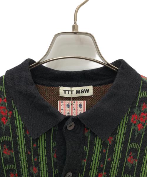 TTT MSW（ティー）TTT MSW (ティー) Flower Jacquard Knit Cardigan ブラック サイズ:Ｍの古着・服飾アイテム