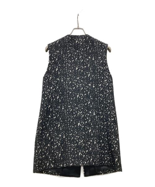 Leilian（レリアン）LEILIAN (レリアン) 総柄ロングジレ ブラック サイズ:7の古着・服飾アイテム