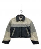 MAISON SPECIALメゾンスペシャル）の古着「Aging Processing Color Block Oxford Jacket」｜ブラック