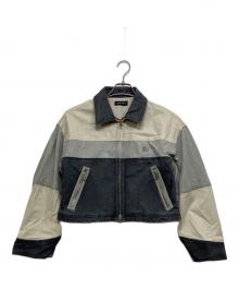 MAISON SPECIAL（メゾンスペシャル）の古着「Aging Processing Color Block Oxford Jacket」｜ブラック