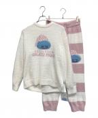 gelato pique×ドラゴンクエストジェラートピケ×ドラゴンクエスト）の古着「ベビモコプルオーバー&ボーダーロングパンツセット」｜ピンク