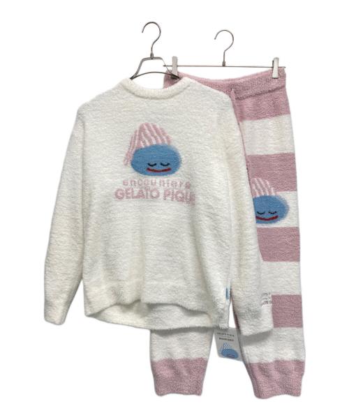 gelato pique（ジェラートピケ）gelato pique (ジェラートピケ) ドラゴンクエスト (ドラゴンクエスト) ベビモコプルオーバー&ボーダーロングパンツセット ピンク サイズ:FREE 未使用品の古着・服飾アイテム