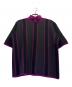 Yves Saint Laurent（イヴサンローラン）の古着「メリノウール襟付半袖ニット」｜グレー×パープル