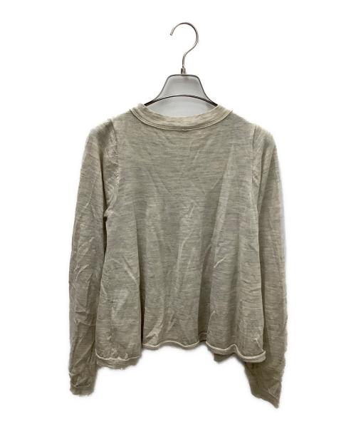 45R（フォーティファイブ・アール）45R (フォーティファイブ・アール) ウォッシャブルウールのフレアTシャツ ベージュの古着・服飾アイテム