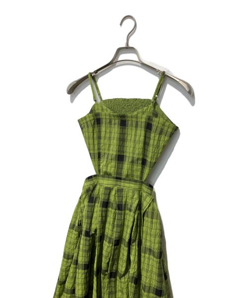 Ameri（アメリ）Ameri (アメリ) MEDI MANY WAY DEAR CHECK SET UP DRESS グリーン サイズ:Sの古着・服飾アイテム