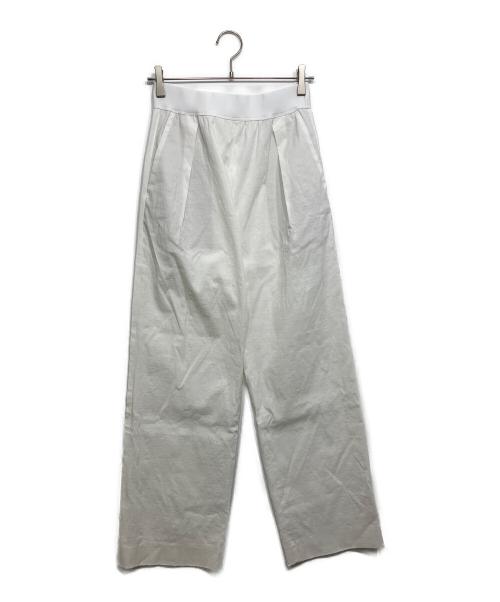 MUSE de Deuxieme Classe（ミューズ ドゥーズィエム クラス）MUSE de Deuxieme Classe (ミューズ ドゥーズィエム クラス) stretch twill タックパンツ ホワイト サイズ:38の古着・服飾アイテム