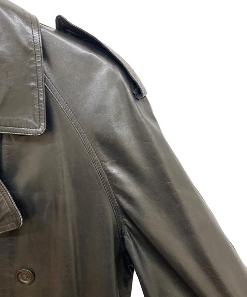 D'URBAN（ダーバン）D'URBAN (ダーバン) レザー トレンチコート ブラック サイズ:90−5の古着・服飾アイテム