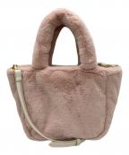 LOVERARY by FEILERラブラリー バイ フェイラー）の古着「2WAYバッグ/ラブラリーロゴ フェイクファーバッグ」｜ピンク