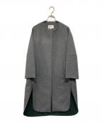 ENFOLDエンフォルド）の古着「ファインリバービーバーノーカラースリットコート」｜グレー
