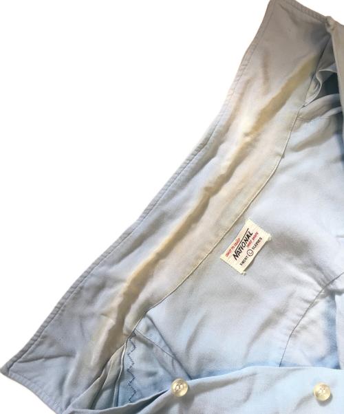National（ナショナル）National (ナショナル) 刺繍入り オープンカラーシャツ スカイブルー サイズ:Ｌの古着・服飾アイテム