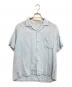 National（ナショナル）の古着「刺繍入り オープンカラーシャツ」｜スカイブルー