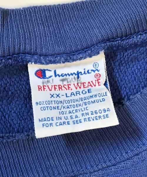 Champion（チャンピオン）Champion (チャンピオン) 2段プリントリバースウィーブスウェット ブルー サイズ:XXLの古着・服飾アイテム