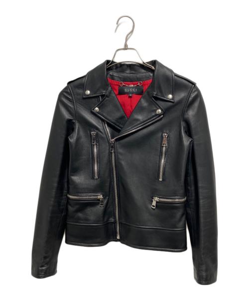GUCCI（グッチ）GUCCI (グッチ) ライダースジャケット ブラック サイズ:38の古着・服飾アイテム