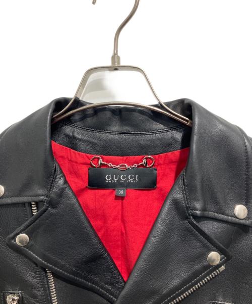 GUCCI（グッチ）GUCCI (グッチ) ライダースジャケット ブラック サイズ:38の古着・服飾アイテム