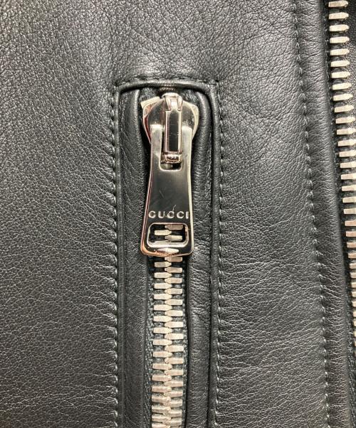GUCCI（グッチ）GUCCI (グッチ) ライダースジャケット ブラック サイズ:38の古着・服飾アイテム
