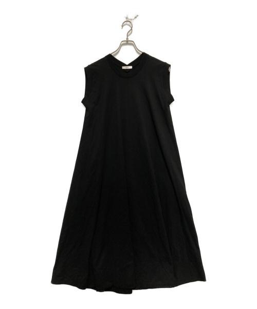 ATON（エイトン）ATON (エイトン) Suvin air spinning 18/- flared dress ブラック サイズ:01の古着・服飾アイテム