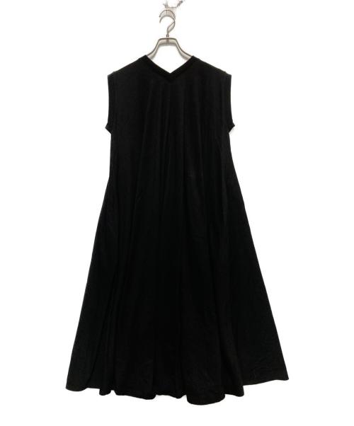 ATON（エイトン）ATON (エイトン) Suvin air spinning 18/- flared dress ブラック サイズ:01の古着・服飾アイテム