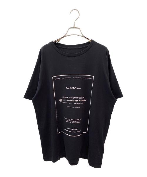MM6 Maison Margiela（エムエムシックスメゾンマルジェラ）MM6 Maison Margiela (エムエムシックスメゾンマルジェラ) UNDER CONSTRUCTION SHORT SLEEVE T-SHIRT ブラック サイズ:XSの古着・服飾アイテム