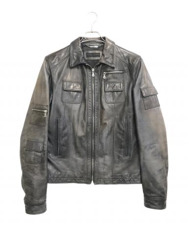 値下げしました。D &Gレザージャケット 中古・古着通販】DOLCE & GABBANA (ドルチェ＆ガッバーナ) レザー
