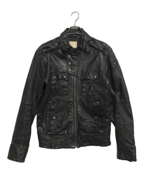 DIESEL（ディーゼル）DIESEL (ディーゼル) マルチポケットレザージャケット ブラウン サイズ:Sの古着・服飾アイテム