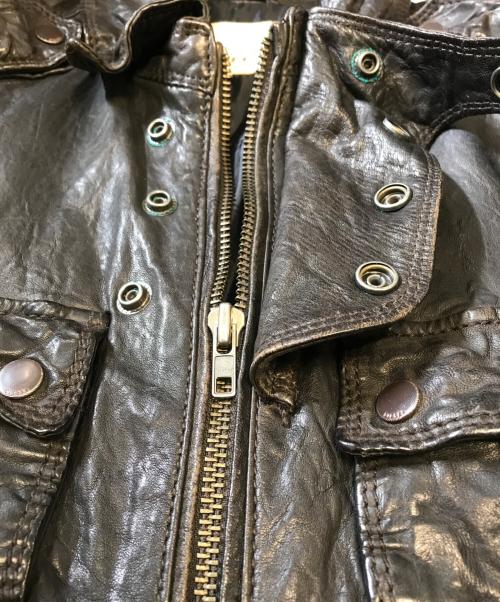 DIESEL（ディーゼル）DIESEL (ディーゼル) マルチポケットレザージャケット ブラウン サイズ:Sの古着・服飾アイテム