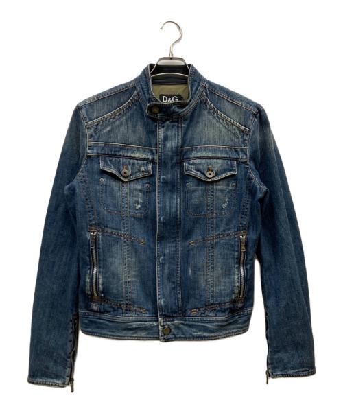 D&G（ディーアンドジー）D&G (ディーアンドジー) レザー切替デニムジャケット インディゴ サイズ:SIZE Mの古着・服飾アイテム