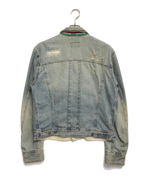 DOLCE & GABBANA（ドルチェ＆ガッバーナ）DOLCE & GABBANA (ドルチェ＆ガッバーナ) リペア加工デニムジャケット ブルー サイズ:Mの古着・服飾アイテム