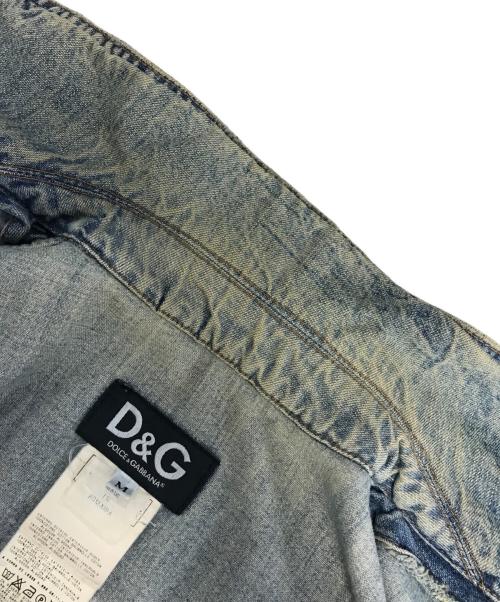 DOLCE & GABBANA（ドルチェ＆ガッバーナ）DOLCE & GABBANA (ドルチェ＆ガッバーナ) リペア加工デニムジャケット ブルー サイズ:Mの古着・服飾アイテム