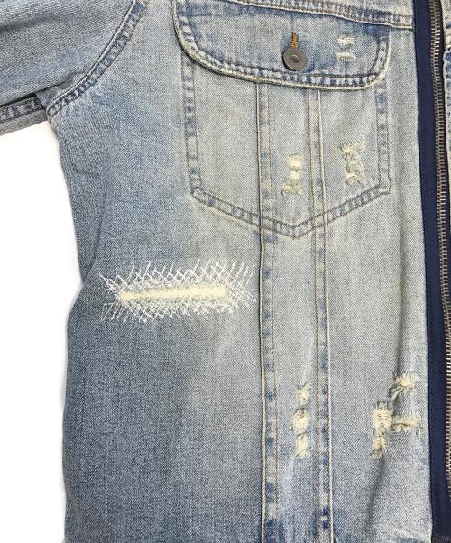 DOLCE & GABBANA（ドルチェ＆ガッバーナ）DOLCE & GABBANA (ドルチェ＆ガッバーナ) リペア加工デニムジャケット ブルー サイズ:Mの古着・服飾アイテム